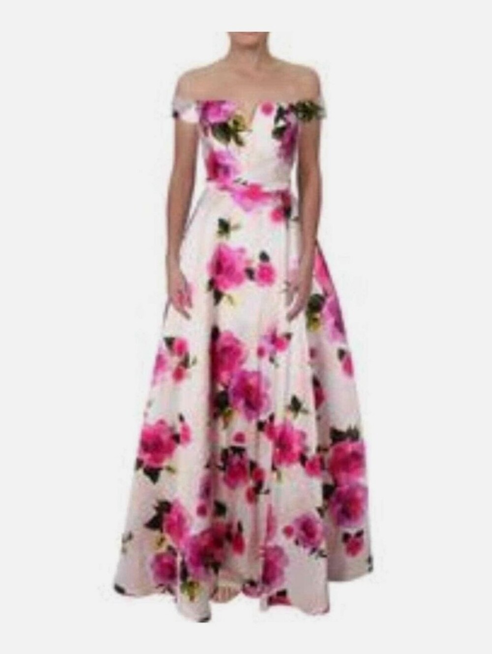 City Studio Shoulder Off Floral Ball Gown Y2K Cottagecore Romantic Chic Prom